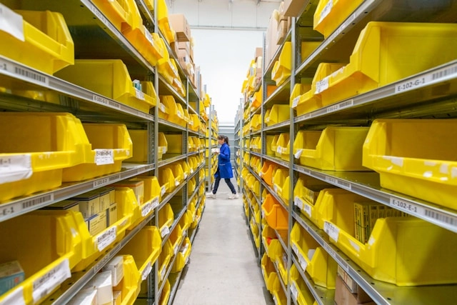 Warehouse bins managed by an ERP