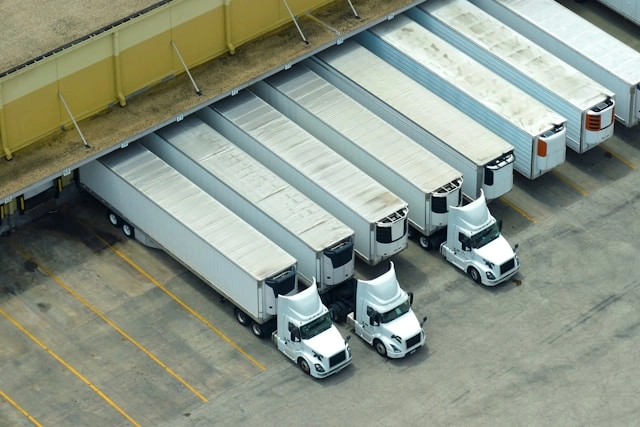 Large warehouse truck logistics via an ERP system