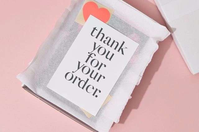 Tracking a thank you card for orders